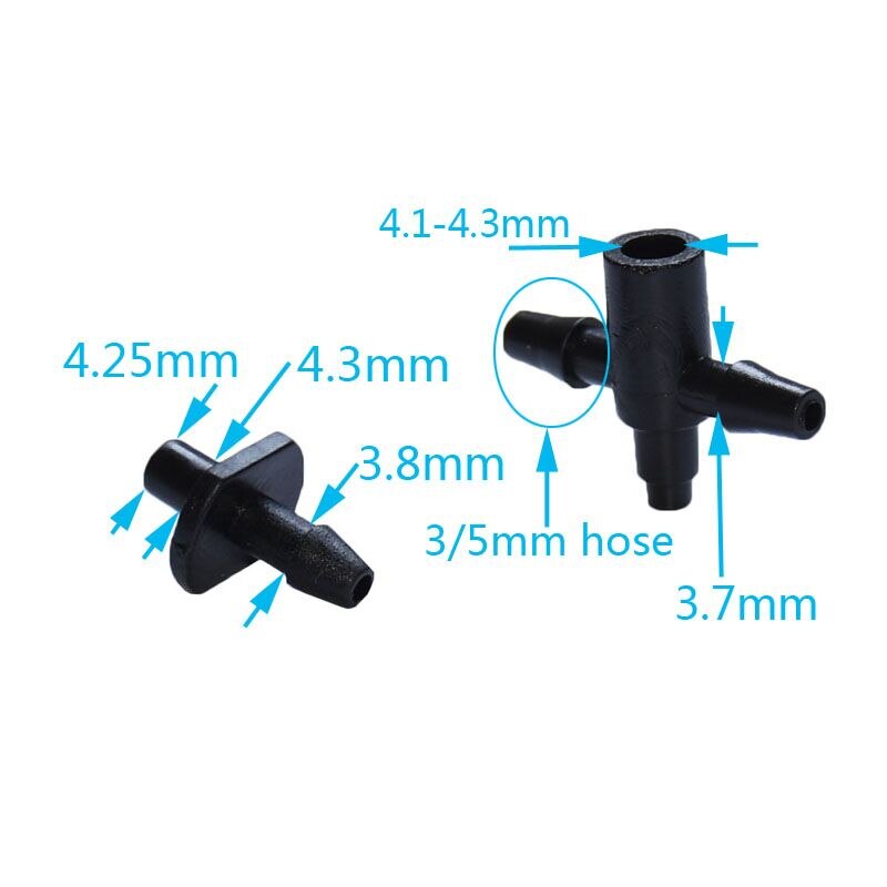 Tropfen pfeil 4 weg kreuz Stecker tropf 2 weg kreuz Wasser weichen Tropf bewässerung Adapter 3/8 mit Widerhaken stecker 20 stücke