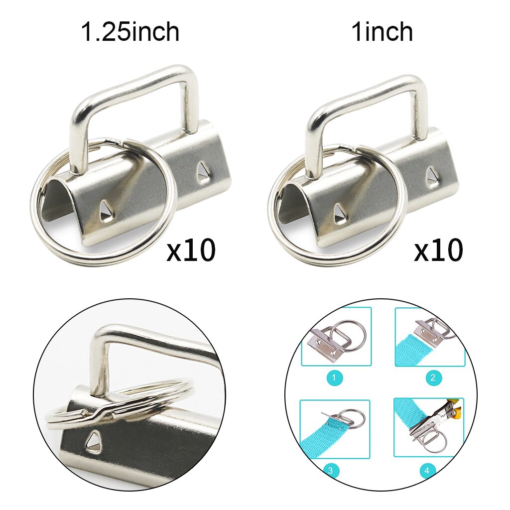 10 Stuks Sleutelhanger Hardware Met Sleutelhanger Voor Ambachten Lint Stof Bagage Diy