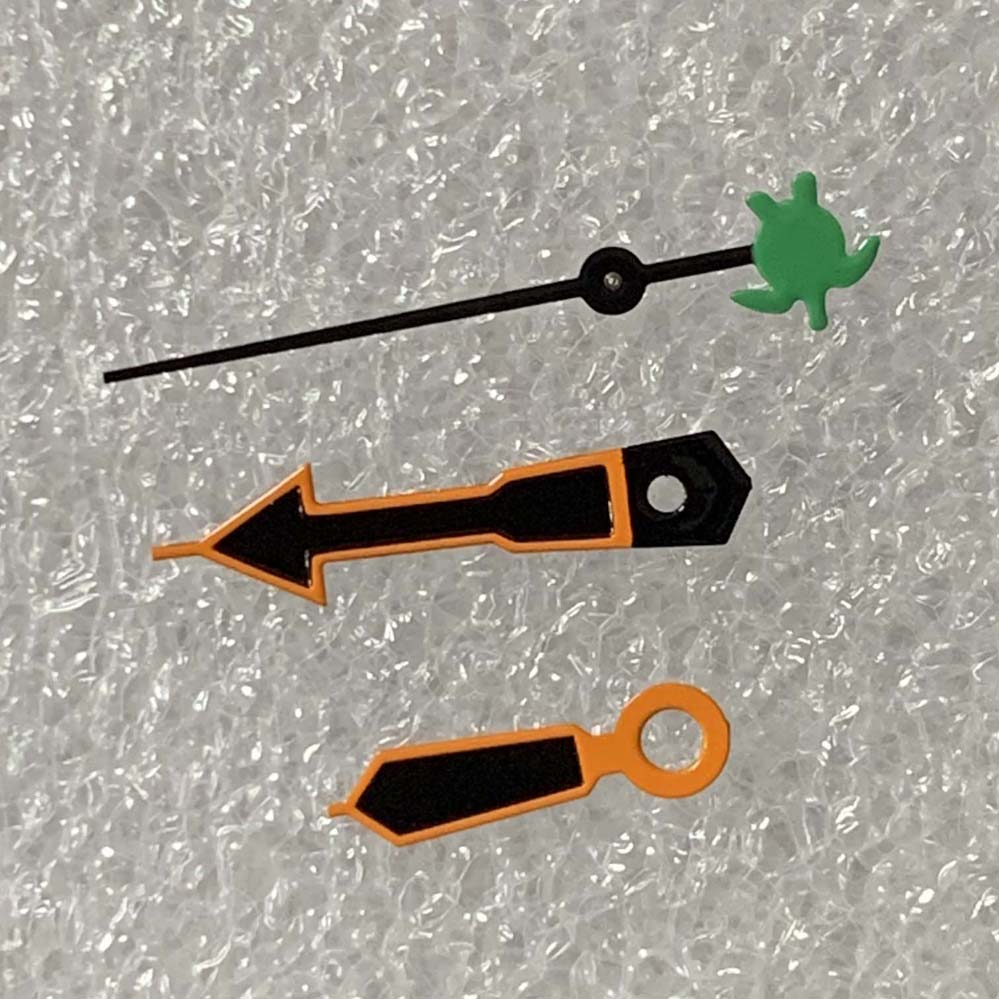 Orange Uhr Hände mit Schildkröte/Fisch/Dreizack/rüder Zweite Nadel herren Uhr Zubehör passen NH35/NH36/4R Mechanische Bewegung: Paket 19