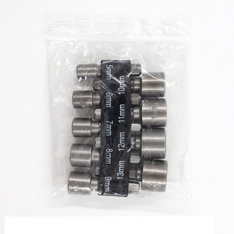 9 Stuks 6.35Mm Hex Shank 5-13Mm Dopsleutel Schroef Boormachine Adapter Tool Nut Driver Boor bit Voor Schroeven Haken Bout Hoofden