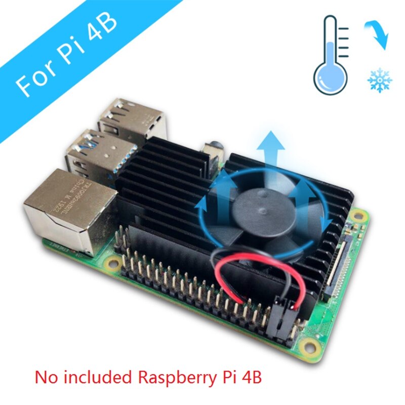 CNC Extreme Cooling Fan Heatsink Kit for Raspberry Pi 4B / 3B+ / 3B Plus / 3B