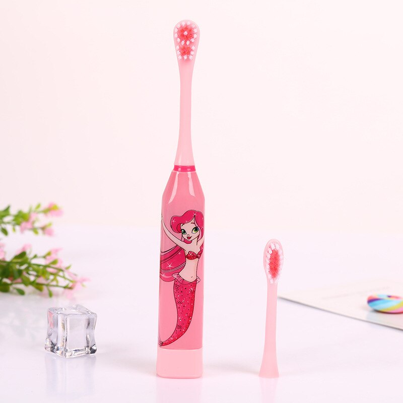 Children Electric Toothbrush Cartoon Pattern Double-sided Tooth Brush Electric Teeth Brush for Kids with 2pcs Replacement Head