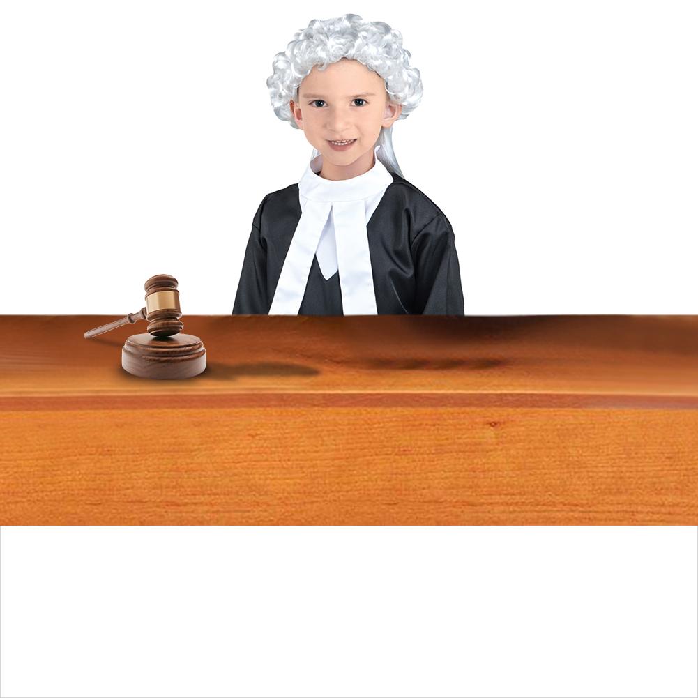 Children's Lawyer Robe Role Playing Toy Cotton Material Contains Wigs Clothes Suitable For Children Aged 3-6 Years Old 120cm