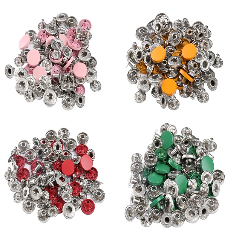 Juego de sujetadores a presión de cuero, botones redondos de Metal de 12,5/15mm, sin costura, botón de Color para ropa, chaquetas, ropa vaquera, 20 juegos, novedad