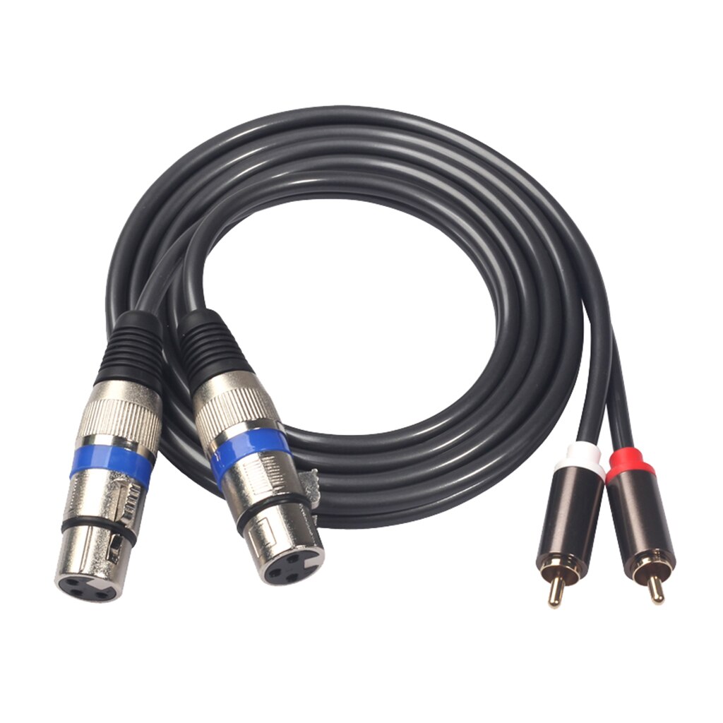 Audio Premium 5 Feet Dual XLR Female to Dual Male Patch Cable 2-XLR to 2-RCA