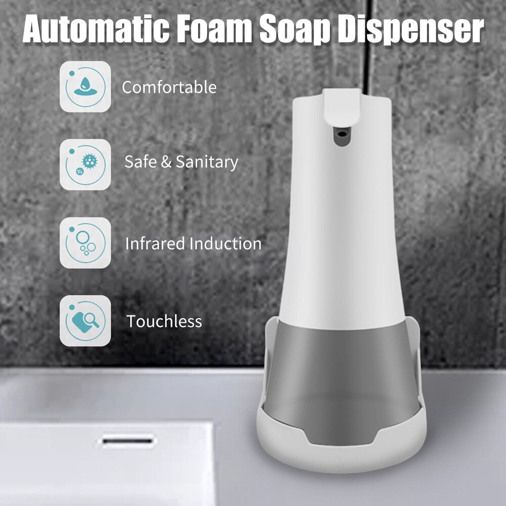 Automatic Foam Soap Dispenser 350ml Intelligent Sensor Touchless Soap Dispensers USB Rechargeable Home Cleaning Foam Machines