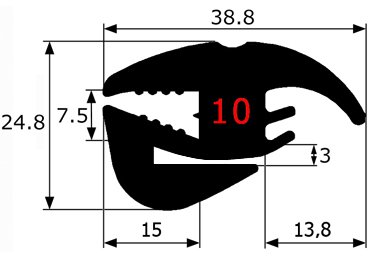 Goma Contorno Cristal 38,8x24,8mm