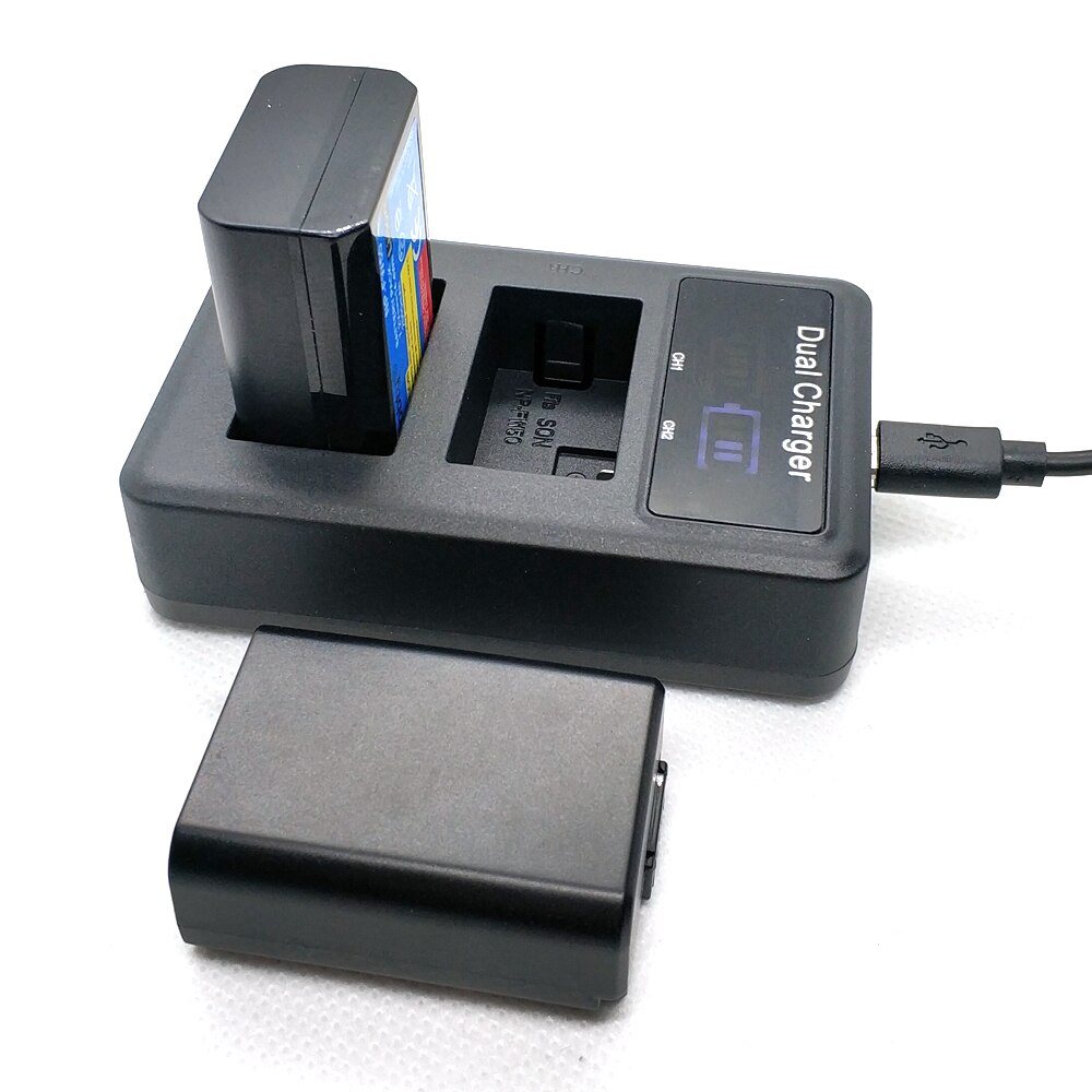2000mAh NP-FW50 NP FW50 Batterij + LED USB Dual Charger voor Sony Alpha a6500 a6300 a7 7R a7R a7R II a7II NEX-3 NEX-3N NEX-5