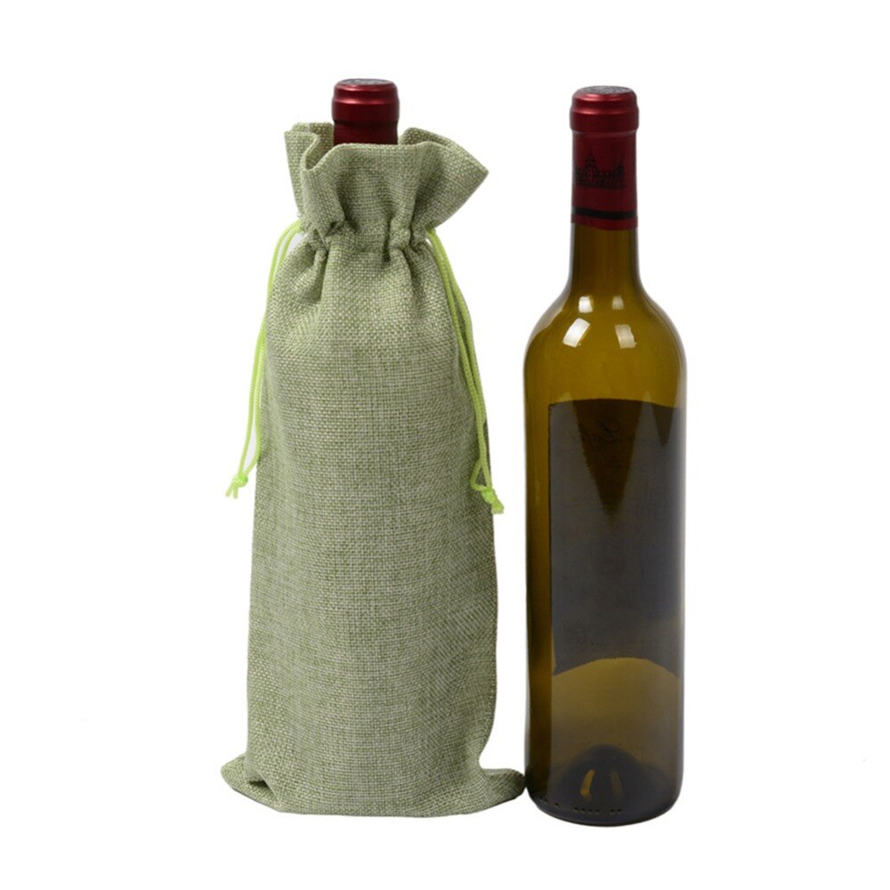 Jute Wijn Zakken rode wijn Fles Covers Champagne Pouch jute Verpakking Zak Bruiloft Verjaardagsfeestje Decoratie Wijn Zakken