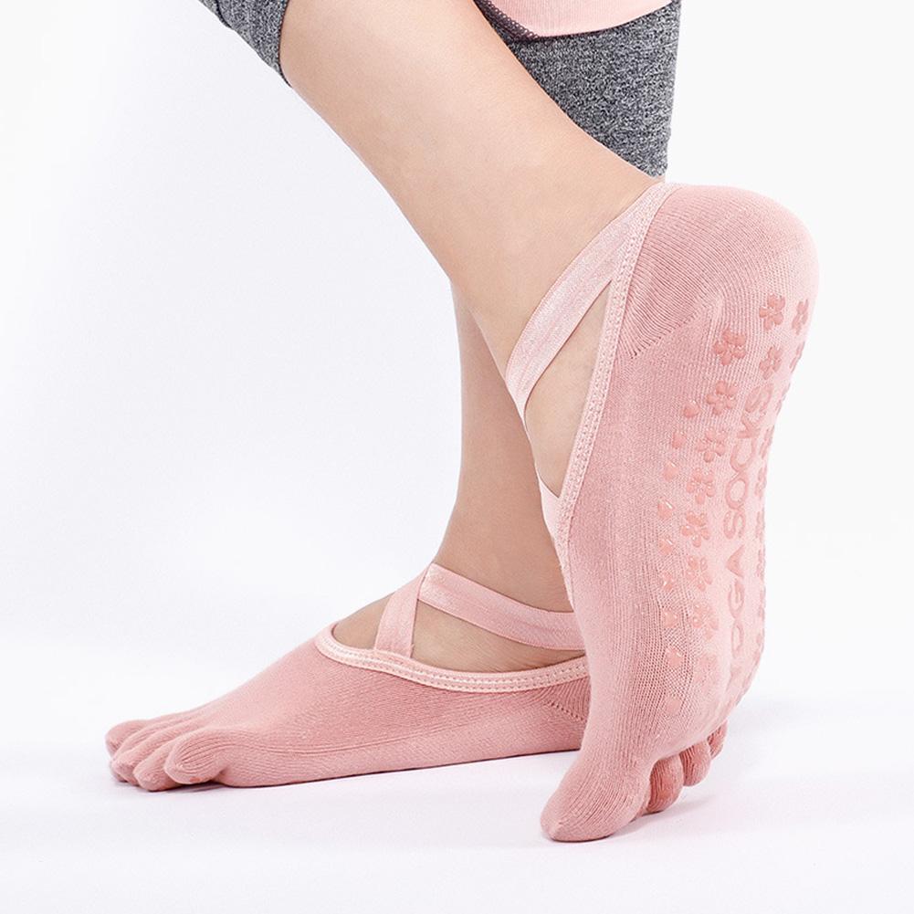 Skridsikre fem tå sokker varme yogasokker kvindelige vinter low-cut sokker til pilates barre ballet fitness