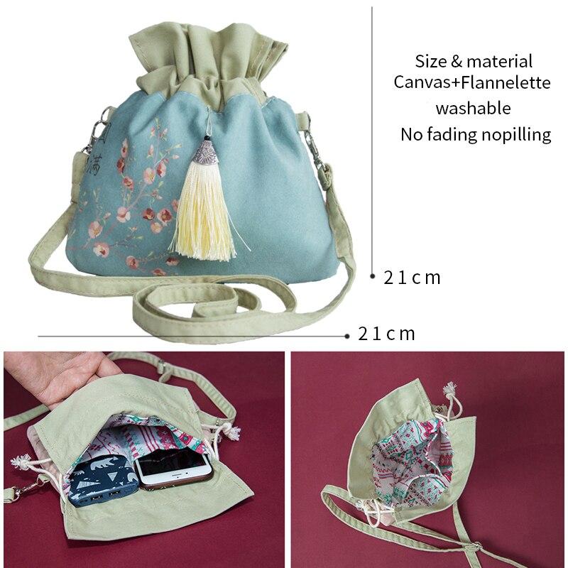 Crossbody Tas Antieke Tas Vrouwelijke Schoudertas Mobiele Telefoon Zak Chinese Karakter Afdrukken Vrouwelijke Schoudertas