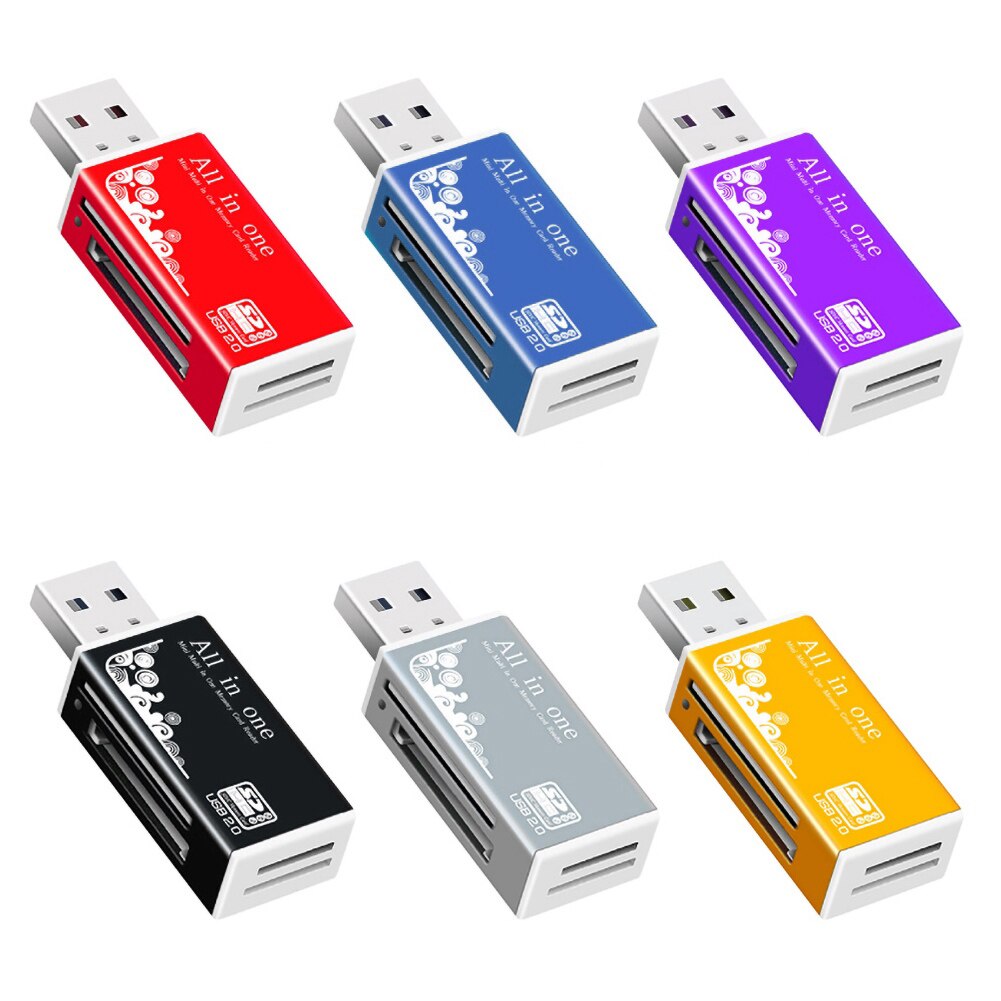 Leitor de cartões de memória usb 2.0 para sd, adaptador de cartão de memória micro sd tf para laptop, acessórios multi leitor de cartões inteligentes