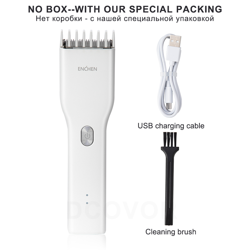 ENCHEN Men's Electric Hair Clippers Hair Trimmer Cordless Home use Hair Clipper Trimmer Corner Razor Machine: White No box
