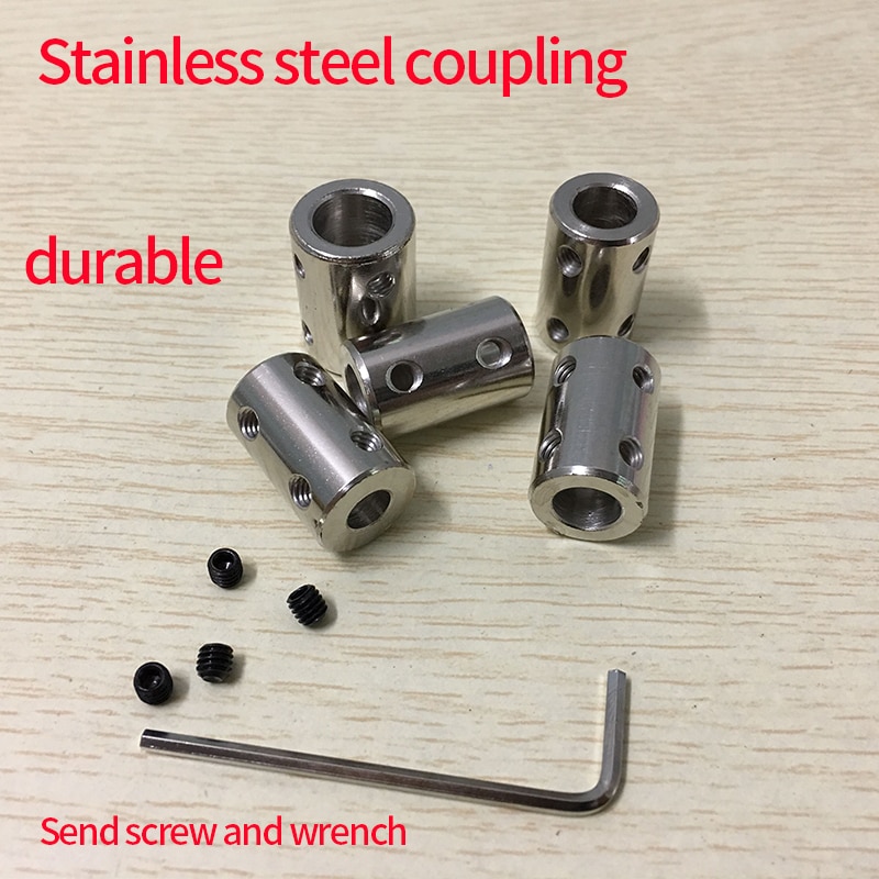 Stainless steel coupling DIY motor motor parts 4/5/6/8/10mm inner diameter connecting shaft motor shaft extender