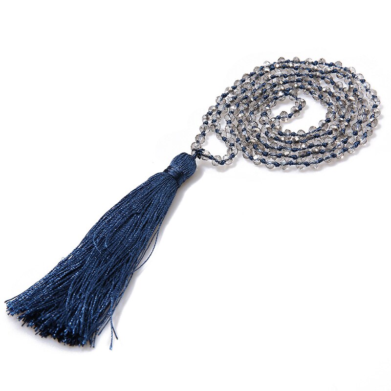 Boho Long Fringe Tassel Necklaces Women Glass Beads Crystal Statement Collar Bohemian Jewelry: 14