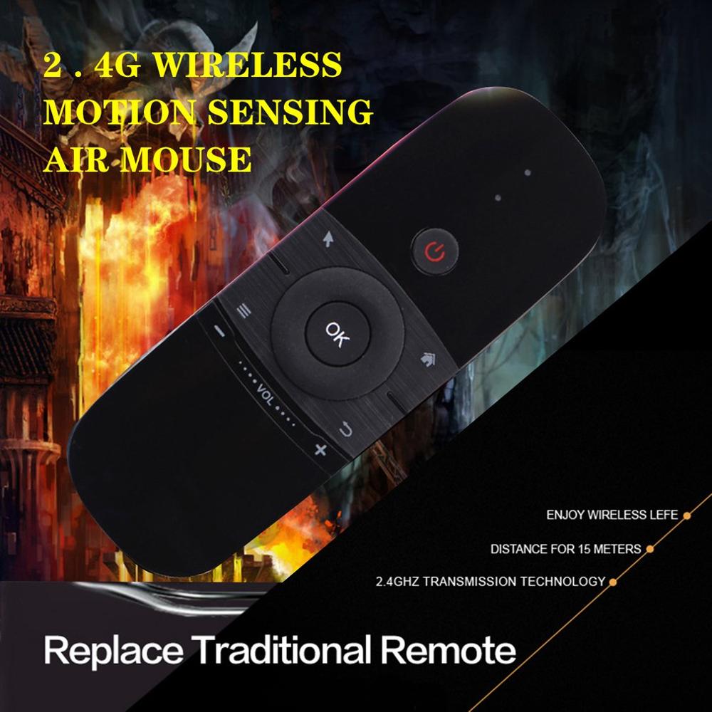 W1 2.4G Wireless Keyboard Air Mouse Rechargeble Mini Remote Control Fly Air Mouse For Android 9.0 8.1 TV Box/PC/TV
