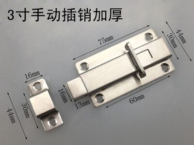 Heavy-Duty Thickened Brushed Stainless Steel Door Lock Latch Slide Barrel Bolt Clasp Set 304 stainless steel latch