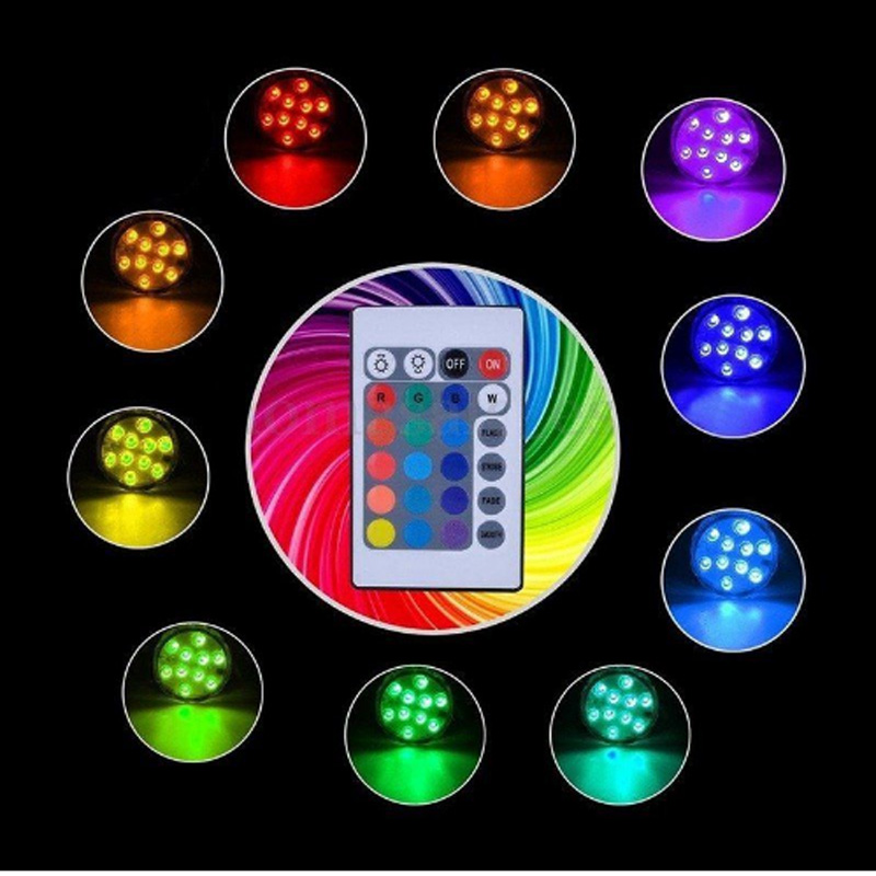 16 kleuren RGB 10 led Onderwater Night Lamp batterij + 24key IR remote Dompelpompen Licht Duurzaam LED Lamp Draagbare Verjaardag