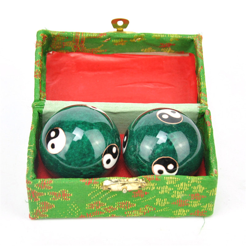 Chinese Health Meditation Balls Hand Wrist Solid Fitness Handball Health Exercise Stress Relaxation Therapy Chrome Hand Massage: Green Taiji