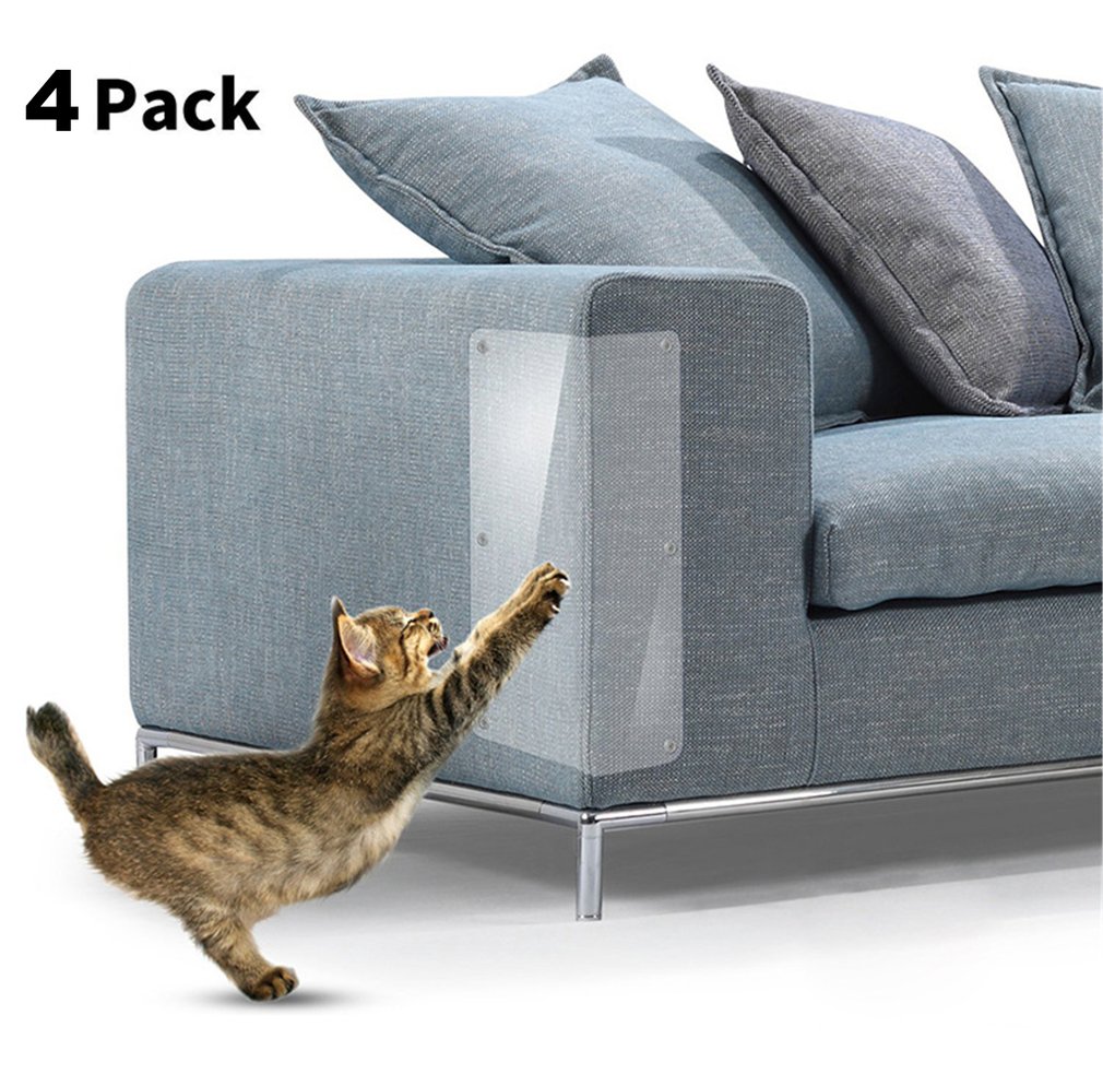 4 stk / sæt kat ridsetape afskrækkende anti ridse holdbar klistermærke klart tæppe sofa beskyttelse møbler kæledyrstræning sæder: L
