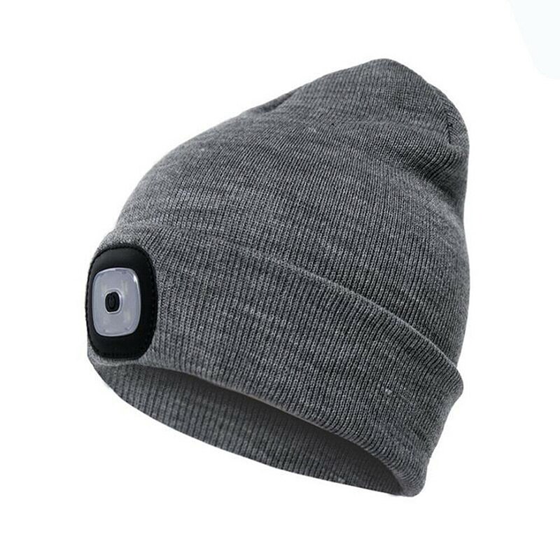 Plein air unisexe LED bonnet chapeau avec USB Rechargeable batterie haute puissance lumière hommes et femmes comme roman pratique: gray