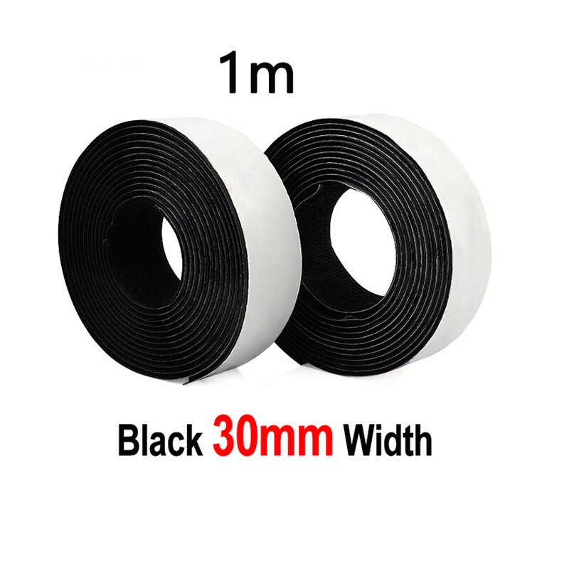 1M Dubbelzijdig Plakken Kabelbinders Sterke Zelfklevende Klittenbandsluiting Tape Nylon Sticker Plakband strip Fastener: Black