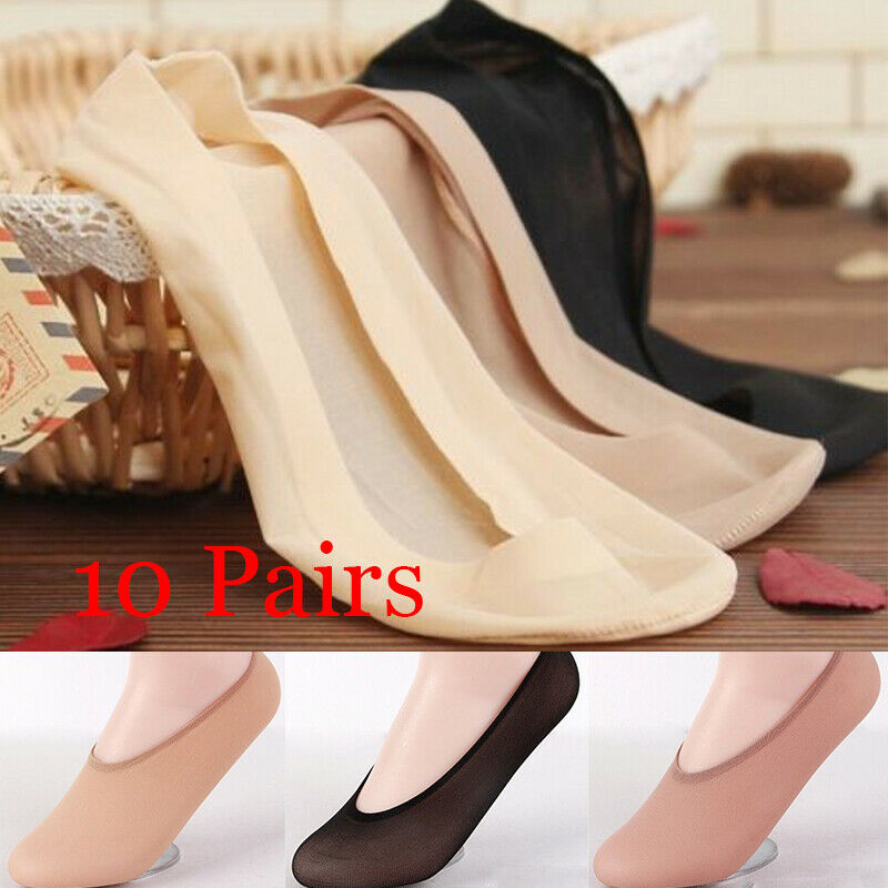 10 par sommer damer kvinder usynlige footsies sko liner træner ballerina båd sokker kvinde dame tynde strømpe hjemmesko