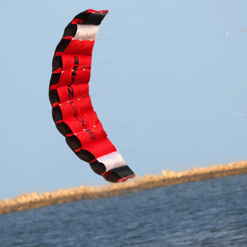 1.8M Dual Line Parachute Stunt Kite Outdoor Fun Fly Met Vliegende Tool Parafoil Kite Outdoor Beach Fun Sport Goede flying Kite Speelgoed