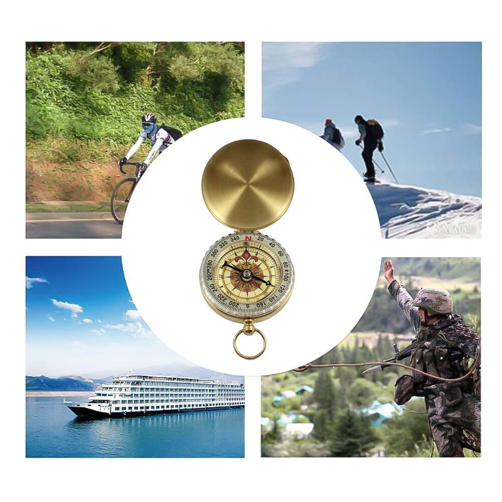 Outdoor Activiteiten Camping Wandelen Draagbare Messing Pocket Golden Kompas Navigatie