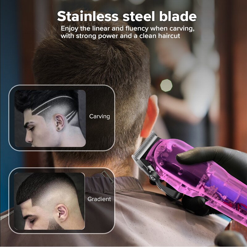 transpar Hair Cutting Machine Rechargeable Hair Clipper Man Shaver Trimmer For Men Barber Beard Trimmer