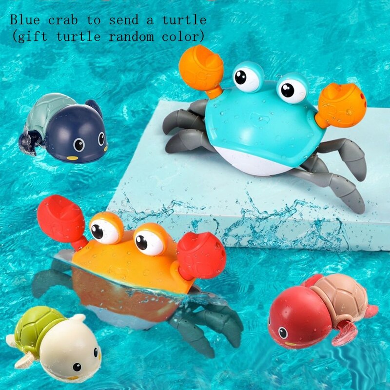 Child Bath Toy Big Crab Clockwork Baby Infant Water Classic Toy Beach Toys for Baby Drag Baby Bath Tub Summer Toys for Kids: Set 3