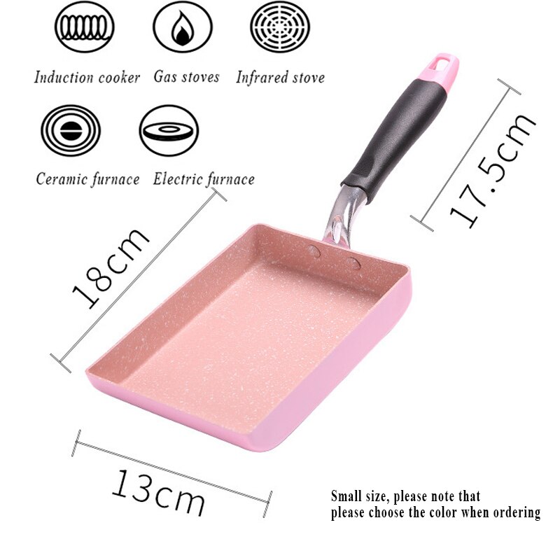 2pc Stainless Steel Nonstick Frying Pan Handel Pancake Omelette Egg Pots and Pans Rectangle Cookware Set Deep Gas Induction