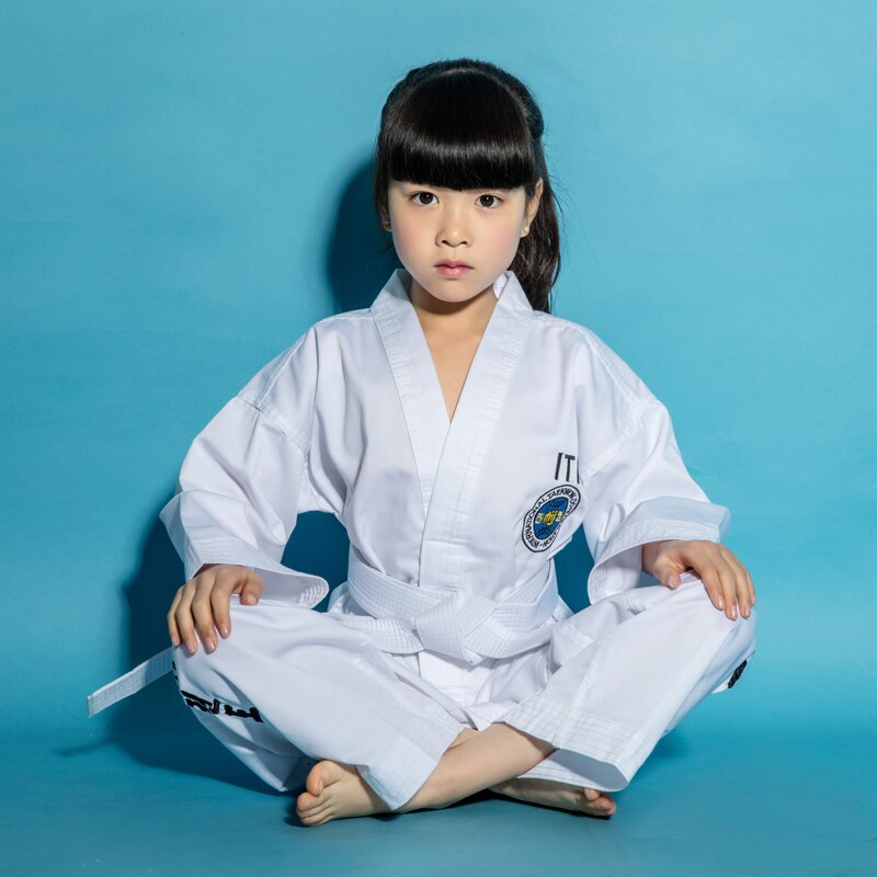 Beruf ITF Taekwondo Uniform Weiß Professionelle Taekwondo Dobok Exquisite Stickerei Taekwondo anzug für Kinder Erwachsene