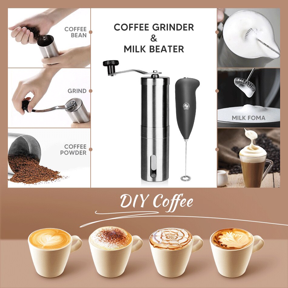 Mini Stainless Steel coffee grinder Hand Handmade Coffee Bean Burr Grinders Mill Hand grinder Coffee Accessories