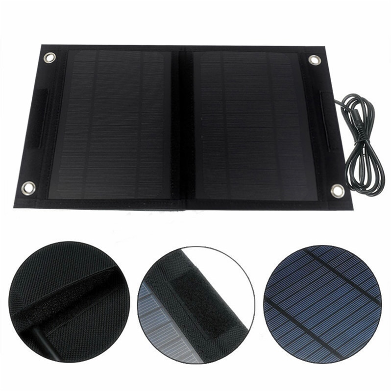 12V 25W Folding Solar Panel Sun Power Waterproof Solar Cells Charger Double USB Output Devices Portable for Smartphones