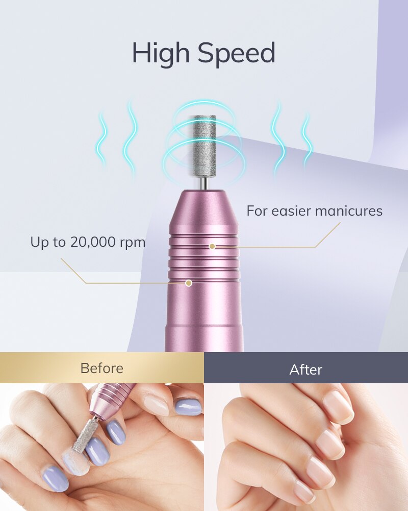 AEVO Electric Nail Drill Set for Manicure Filer Sander Polisher Manicure Machine Nail Drill Equipment Tools 20000RPM USB Plug