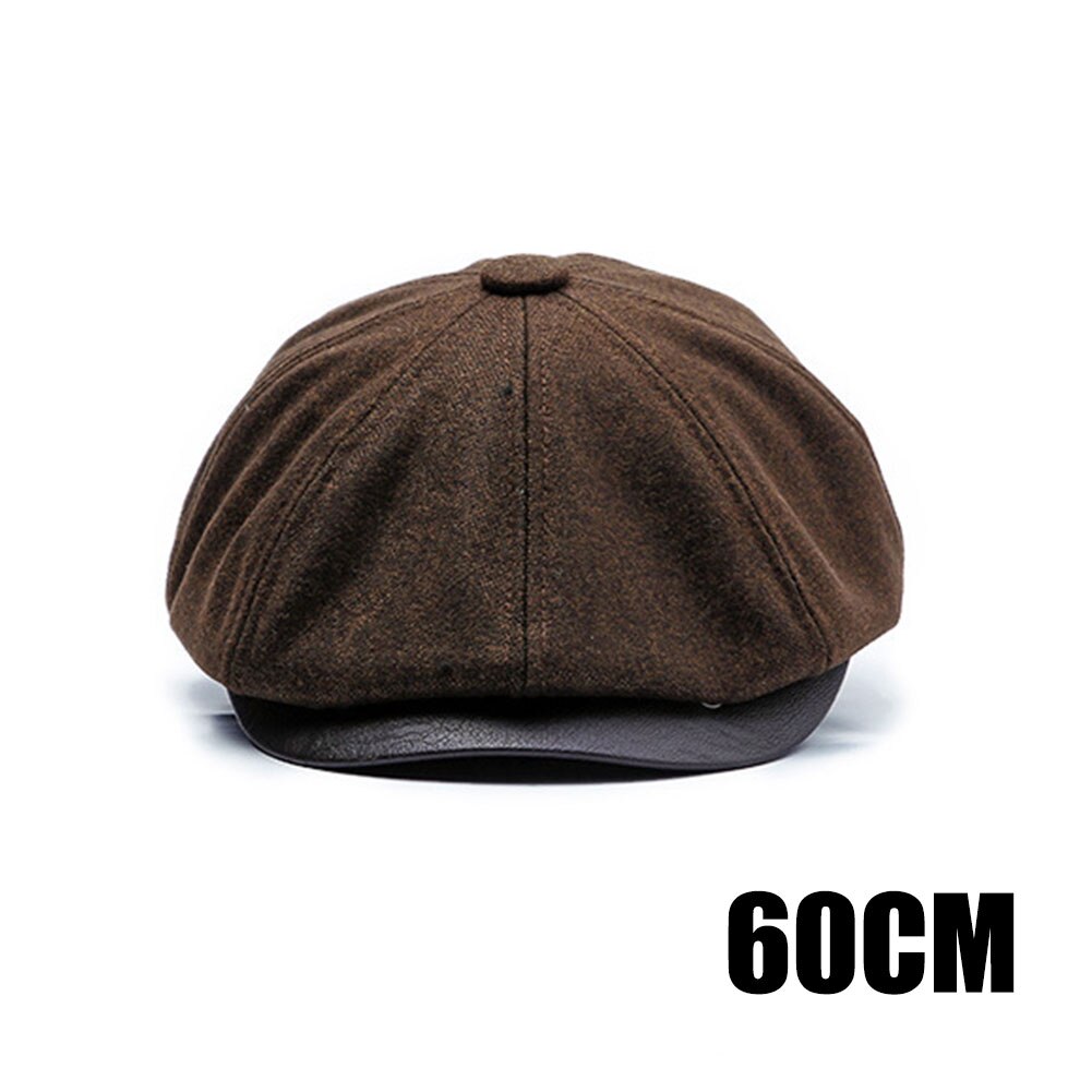 Men Beret Hat Driving Cabbie Peaky Thick Warm Flat Cap Vintage Newsboy Hat JL: coffee