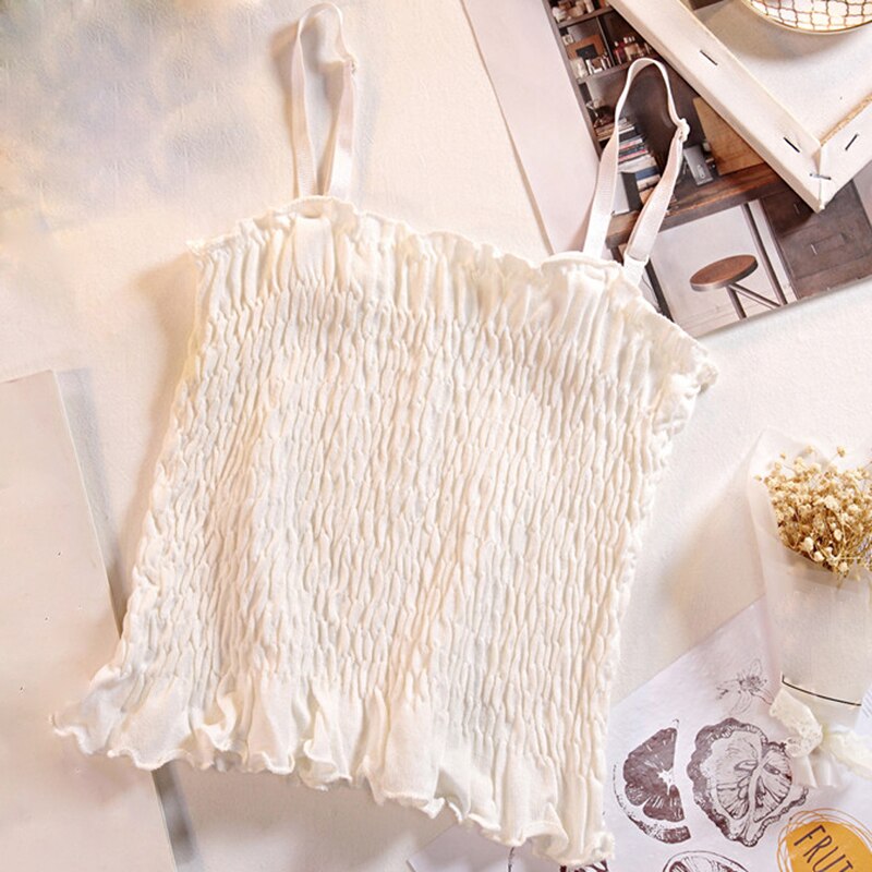 Kvinder strikket camis knap basic toppe firkantet krave camisole strik crop tops sommer