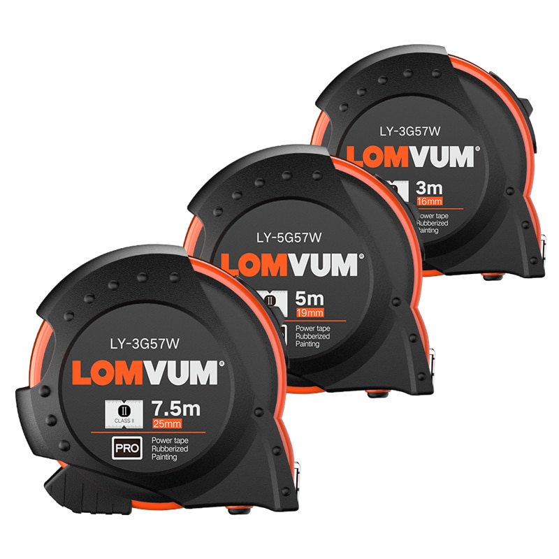 LOMVUM, 5M, sistema métrico británico, cinta de medición de bloqueo automático, cinta métrica retráctil de 7,5 M, 3M, cinta métrica de centímetros