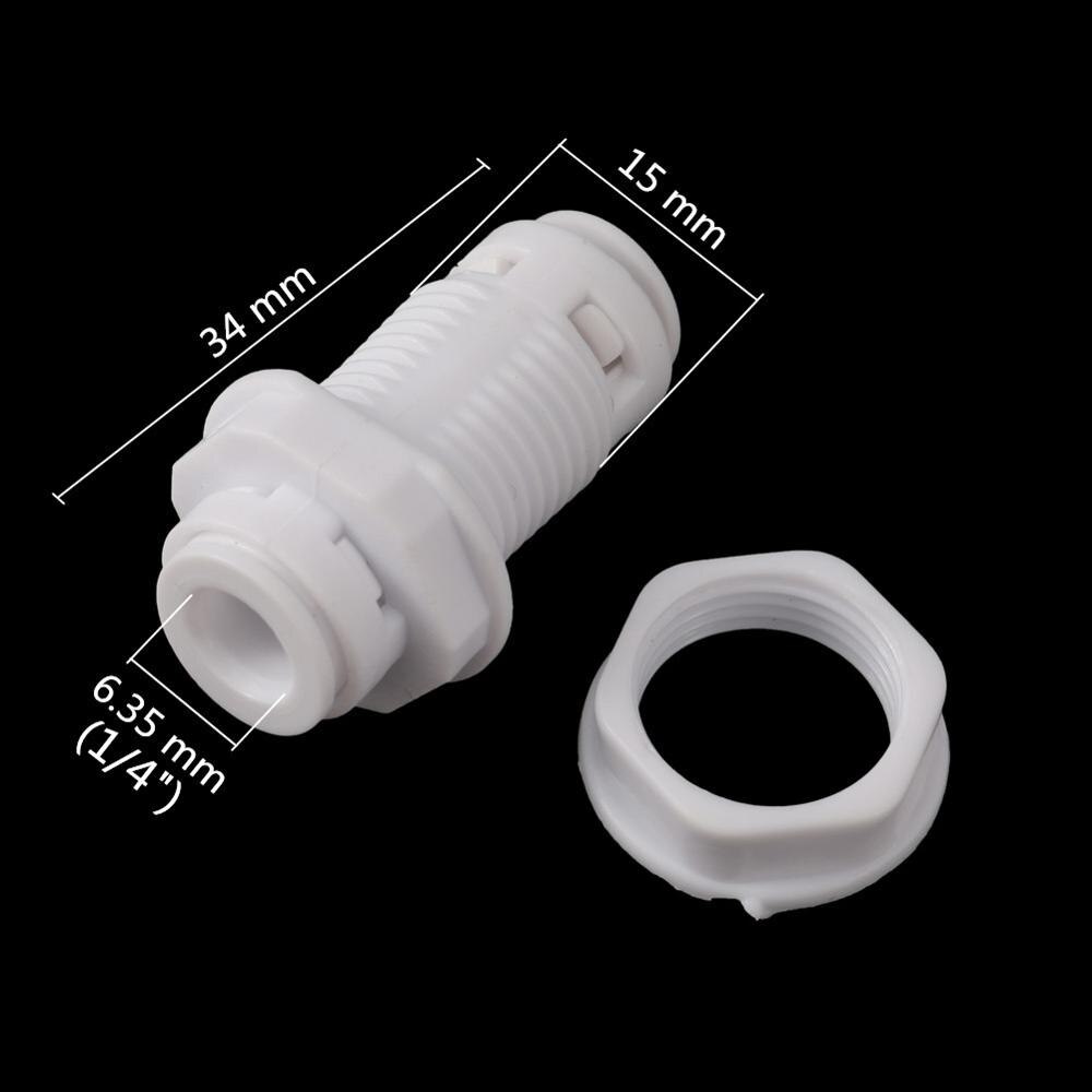 1/4 ” hurtigkobling skottkopling 6.35mm od rørvannkoblinger omvendt osmosesystem rett hurtigkobling 5 stk.