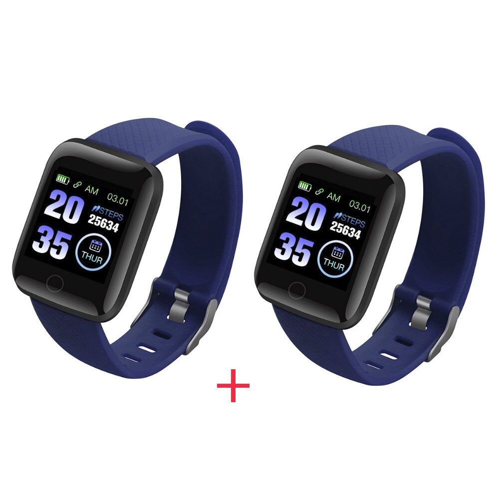 D13 Smartwatch Fitness Tracker Smartband Activity Wristband Bluetooth 116 Plus Bracelet Heart Rate Monitor Men Women: 2Blue
