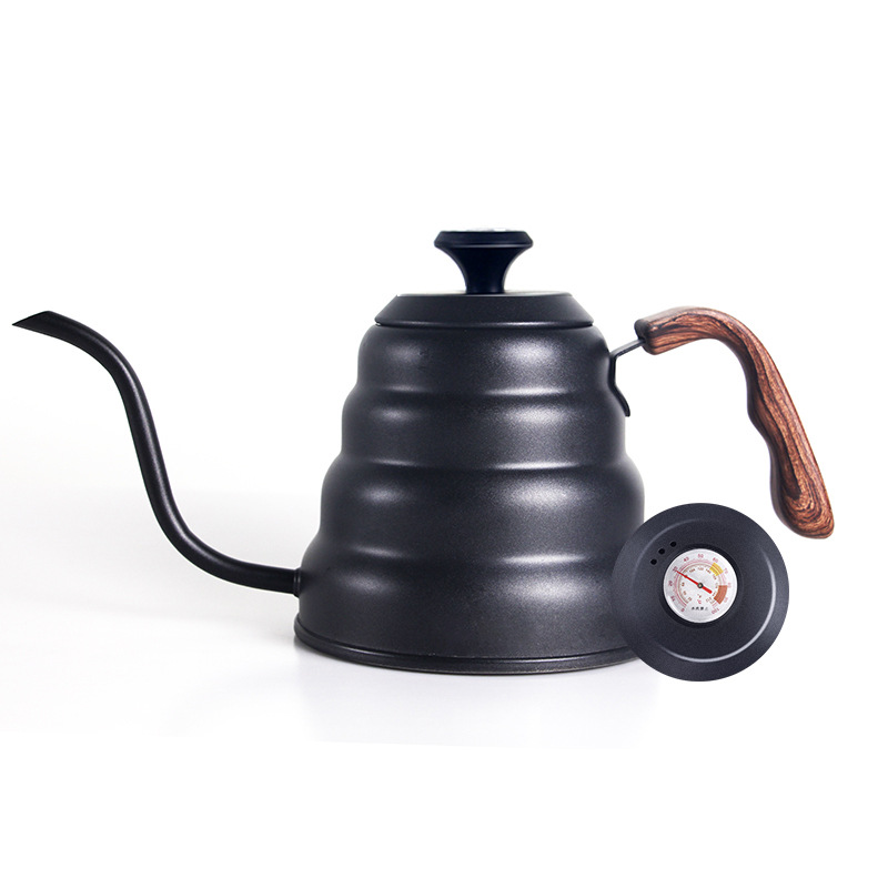 Coffee Drip Kettle Pot Stainless Steel Thin Mouth Gooseneck Coffee Pot Pour Over Drip Coffee Kettle 1L/1.2L with Thermometer: 1L / C Thermometer