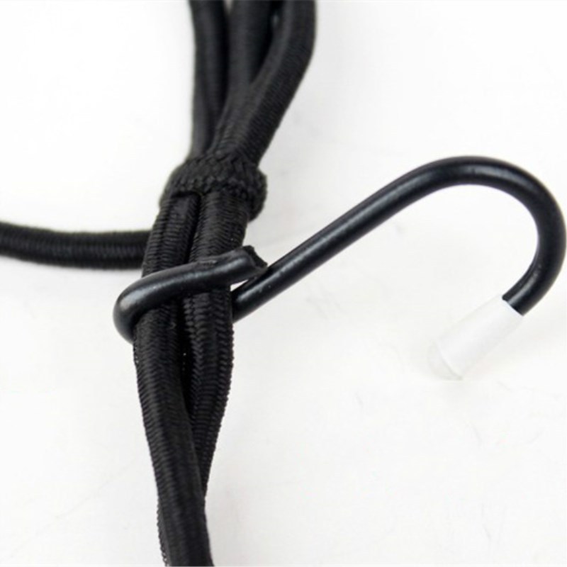 Black 6-Hook Motorcycle Cargo Net – Stretchy Bungee Helmet Holder For Bike Luggage