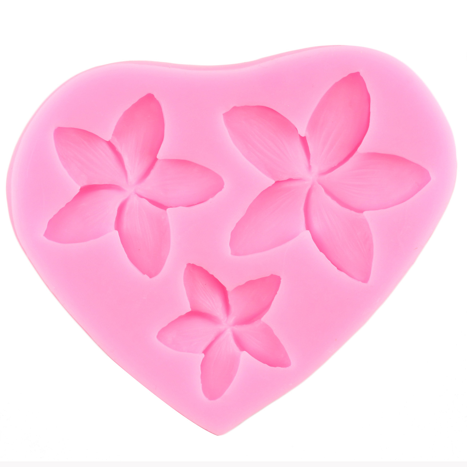 Molde de silicona con forma de flor de hoja Tropical, moldes para Fondant de flores de Plumeria, decoración de pasteles, molde de resina para dulces, moldes para pasta de goma y Chocolate: TRANSPARENT