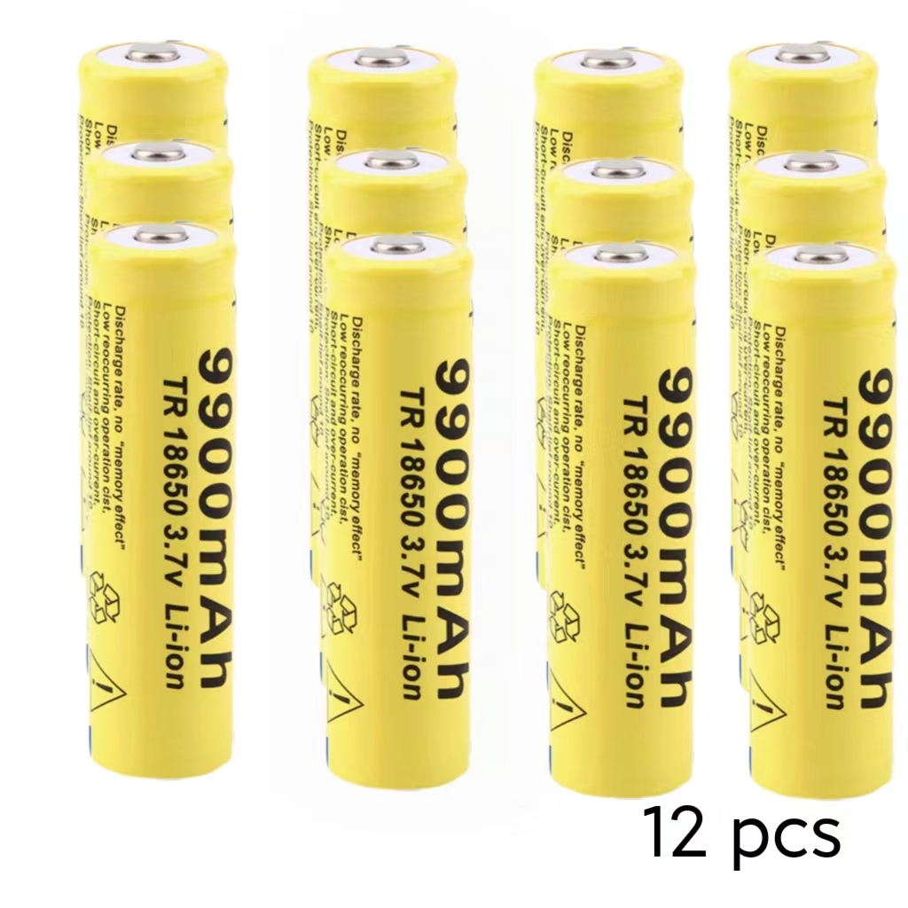 18650 3.7V 9900mAh Rechargeable Battery For Flashlight Torch headlamp Li-ion Rechargeable Battery Pack: Yellow