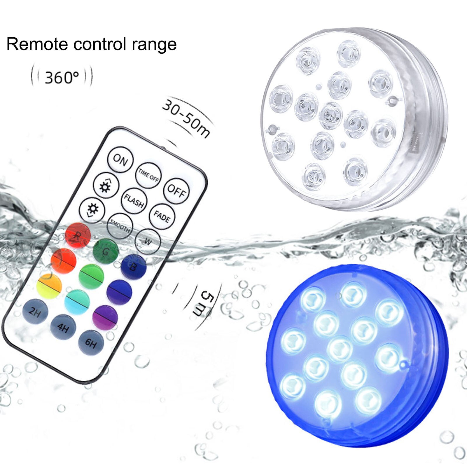 Rgb Underwater Ligh 13 Led Usb Remote Control Submersible Lamp With Magnet And Suction Cup Outdoor Garden Pool Party Night Light