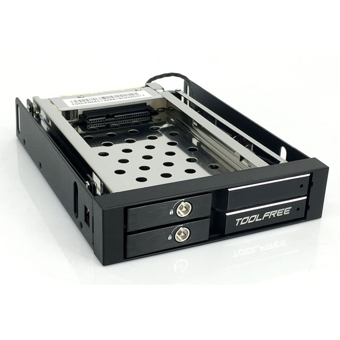 Caja de extracción de disco duro con indicador LED, herramienta libre MRA261AL/MRA258AL, 2,5 pulgadas, Bahía individual/doble, SATA 6gbps, HDD/SSD