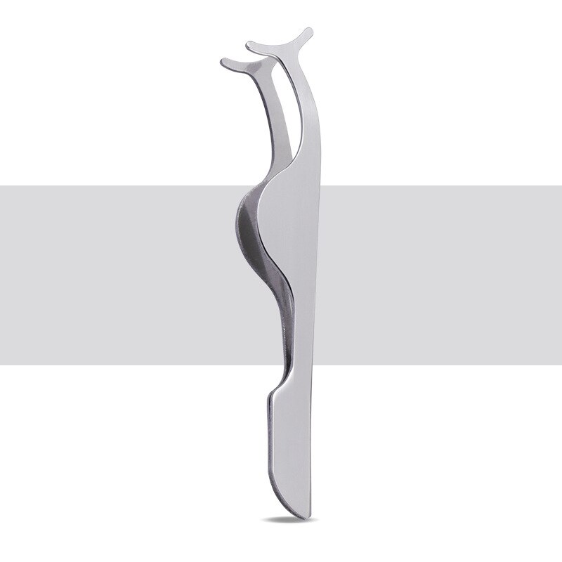Manooby Stainless Steel Eyelash Tweezers False Eyelashes Applicator Eyelash Extension Curler Nipper Auxiliary Clamp Makeup: style5