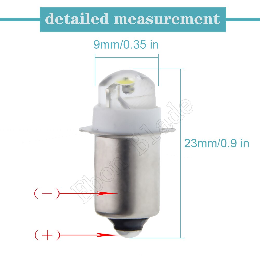 WeiXuan P13.5S ad alta potenza LED Upgrade lampadina torcia, DC 3V 6V 12V, 3W 230lm, 2 PCS (P13.5s, bianco caldo