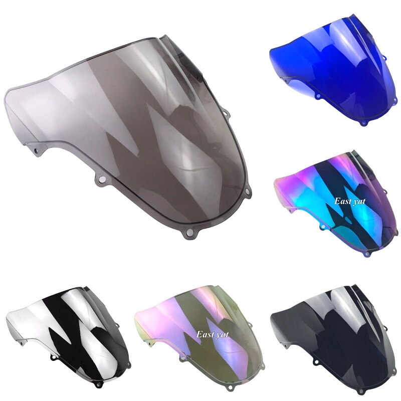 Parabrisas de doble burbuja para motocicleta, accesorio negro para Suzuki GSXR 600 GSXR 750 GSXR 1000 K1 K2 2000 2001 2002 2003